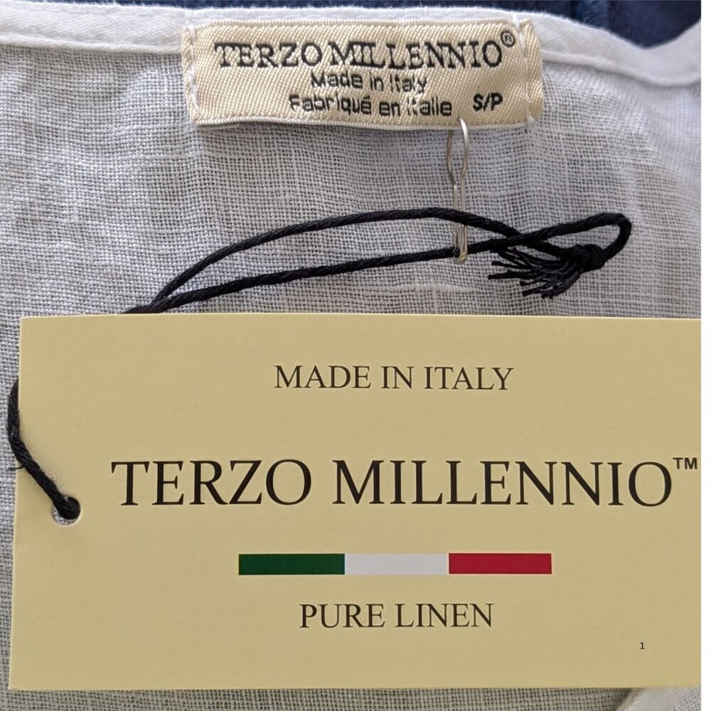 Terzo Millennio White 100% Linen Flutter Sleeve Blouse S NWT Made in Italy - Picture 5 of 7